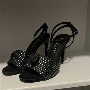 Kurt Geiger Black and Silver Embellished Heels